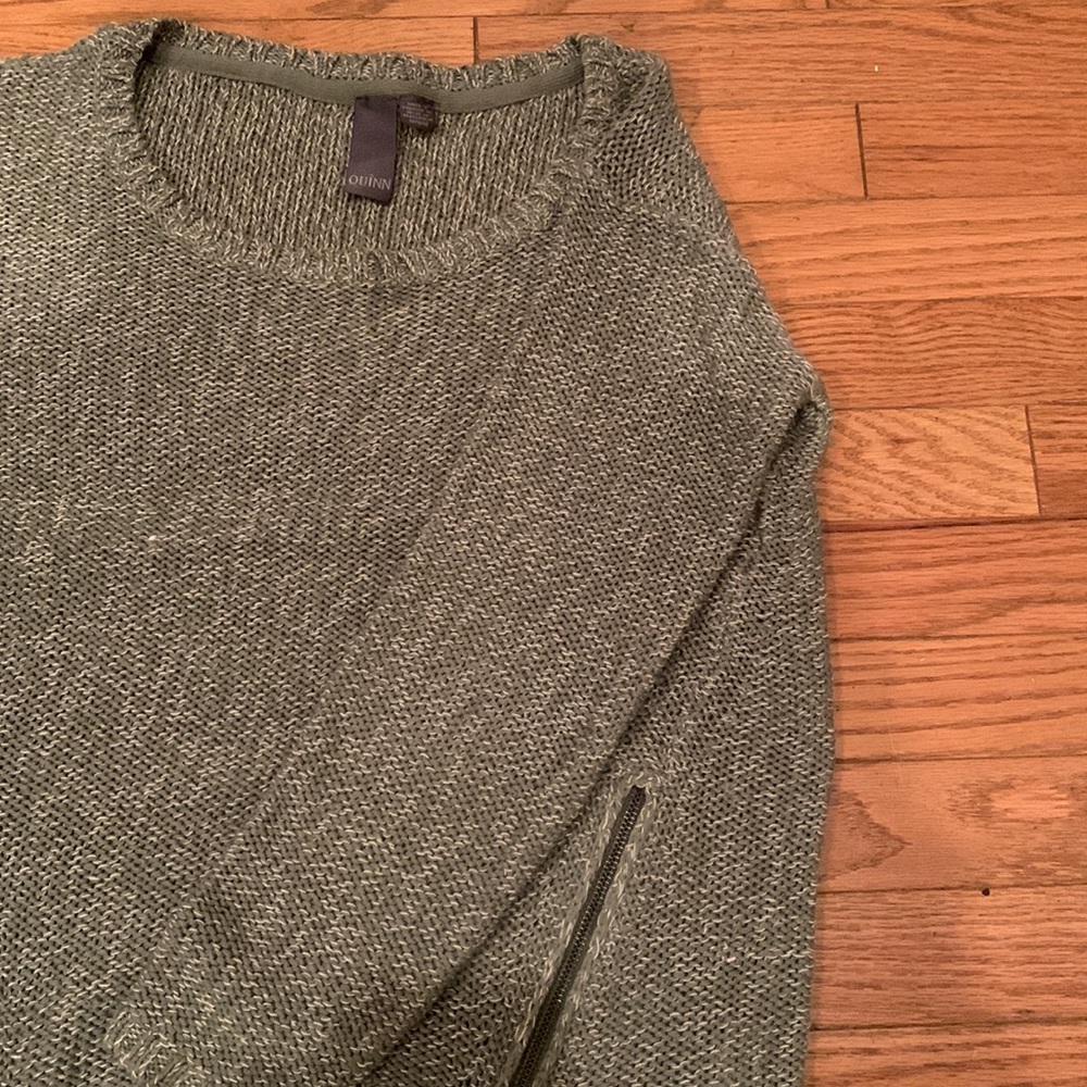 Quinn Green Sweater with Zippers - Picture 9 of 11